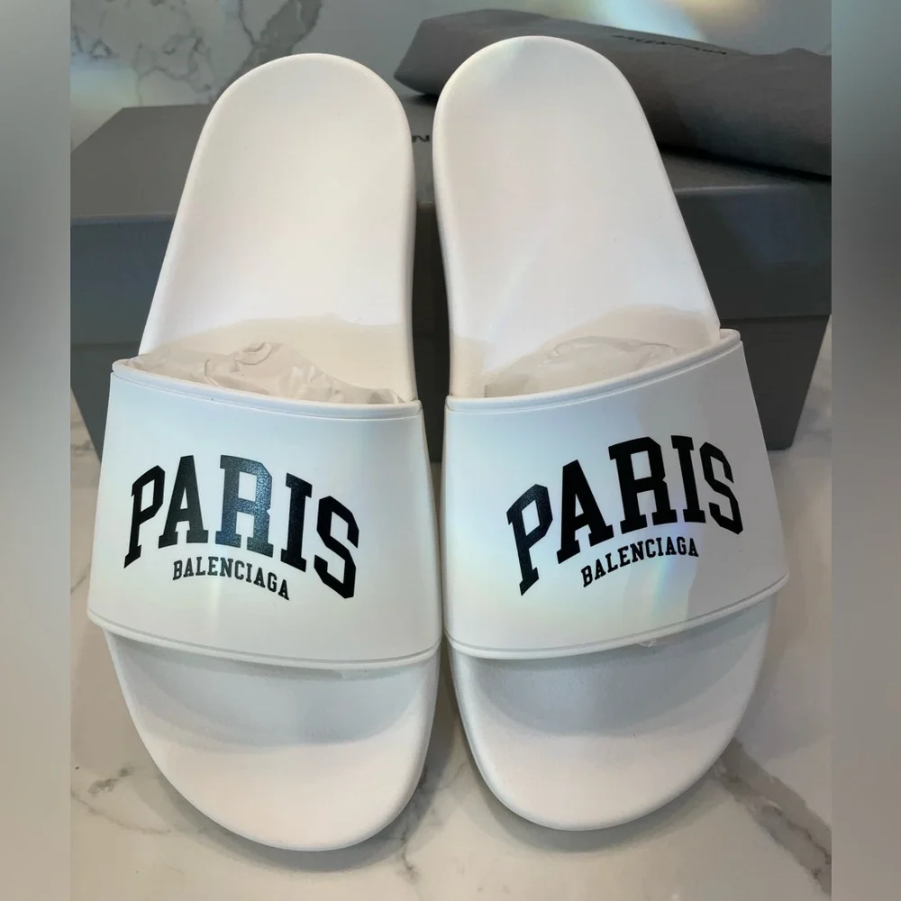 BALENCIAGA Womens Cities Pool Slide Sandals 9 B/39 EU - Picture 2 of 14